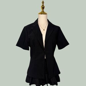 vintage 90s california grown black shirt vest Y2K corporate goth office siren
